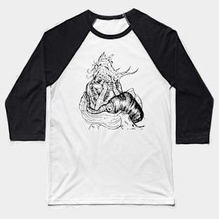 Surrealist Mastery Unveiled: Enchanting Wolf Manipulation in a Serene Surreal Setting Baseball T-Shirt